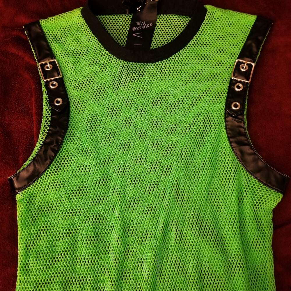 Bnwot Lip Service Neon Green Fishnet Dress
